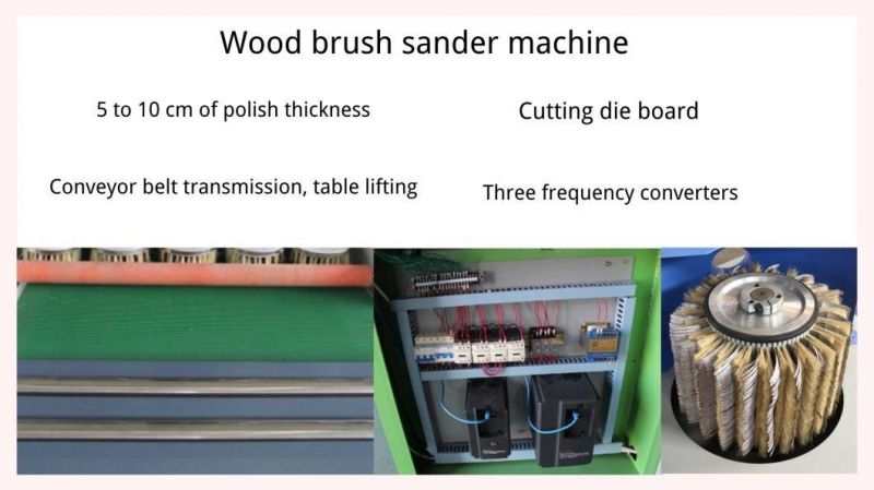 Lower and Upper Sanding Thickness Calibrating Belt Sander Polish Woodworking Machinery