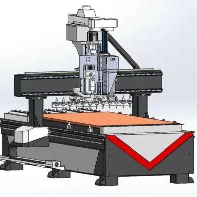 CNC Wood Router Atc Machine for Wood Industry 9kw Spindle+12tools MDF Furniture Making Machine Coordinate Boring Machine