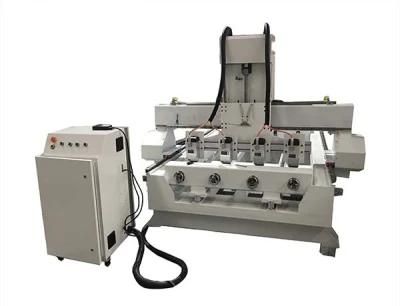 Multi Heads Wood CNC Router Machine with Rotary Attachment