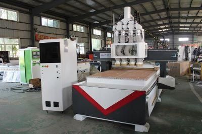 Multi Processes 4 Heads CNC Router Machine Wood Cutting /Drlling /Carving Machine