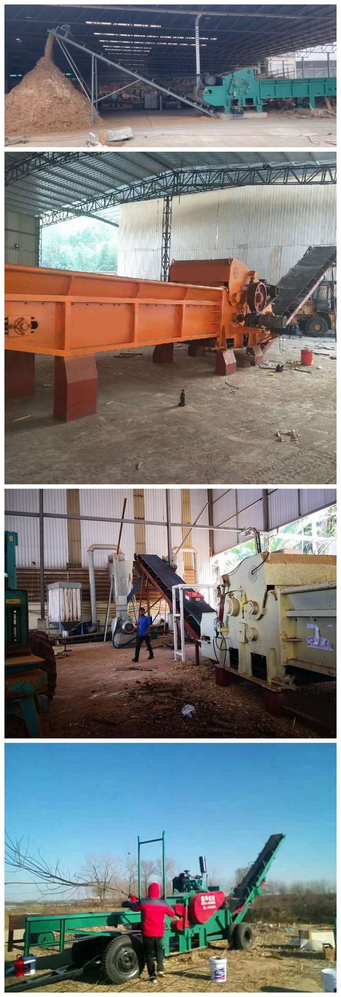 Large Capacity Diesel Engine Mobile Wood Crusher