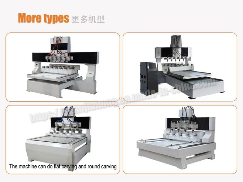 Customized Woodworking Engraving Machine Multi-Spindle 4 Axis CNC Router Machine for 3D Carving