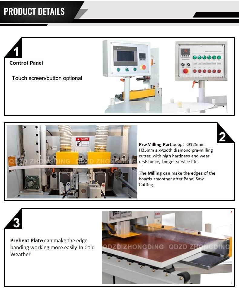 Woodworking PVC Automatic 7 Functions Edge Banding Machine with Pre-Milling