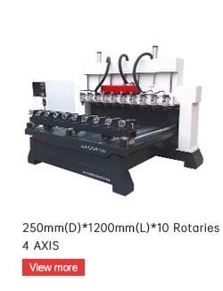 Multi Head 3D Rotary 4 Axis CNC Wood Carving Furniture Table Desk Legs Arms Cylinder Engraving 4 Head Wood Carving Machine