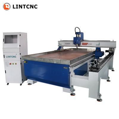 Heavy Duty 4 Axis Woodworking CNC Router 3D Engraving Machine with 3.0kw Water Cooling Spindle