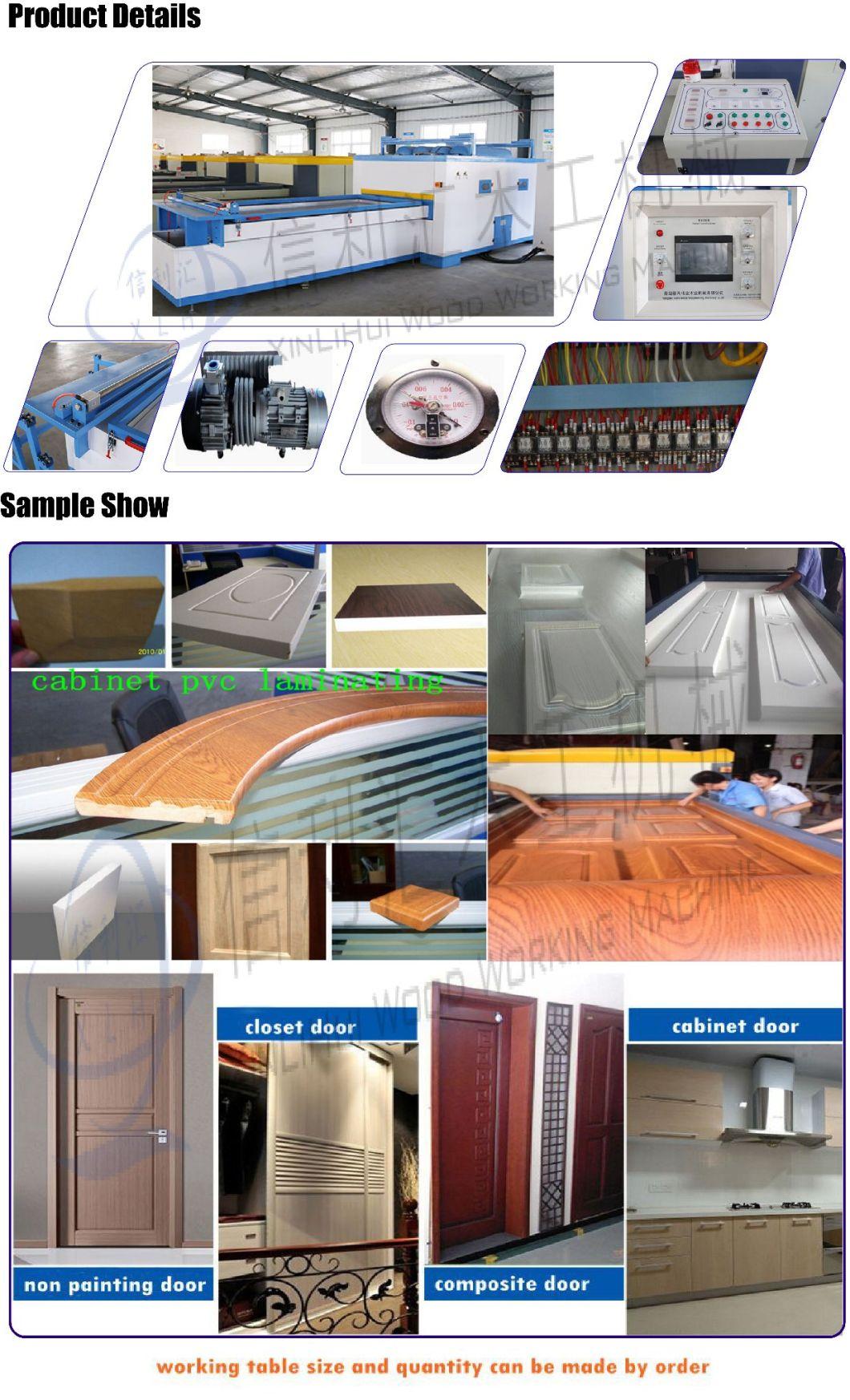 Double Station Wood Working Vacuum Plastics Suction Machine Laser PVC Decorative Film Doors Double Side Wood Door Laminating Machine in Kenya