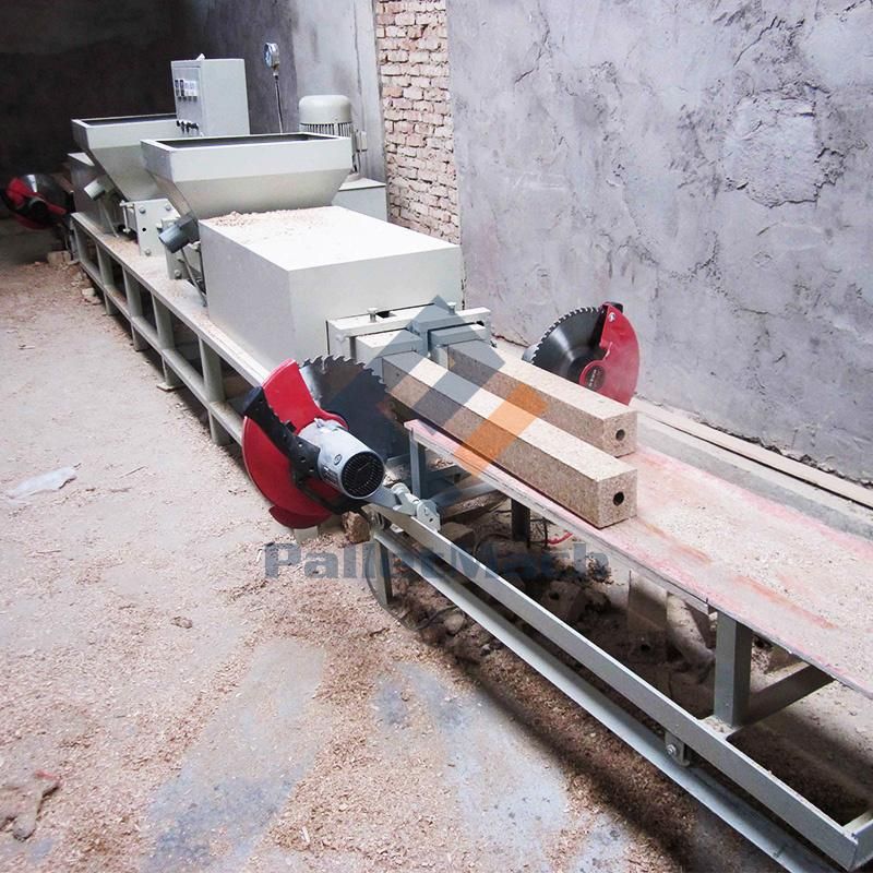 Two Head Compressed Wood Pallet Block Extruder Machine