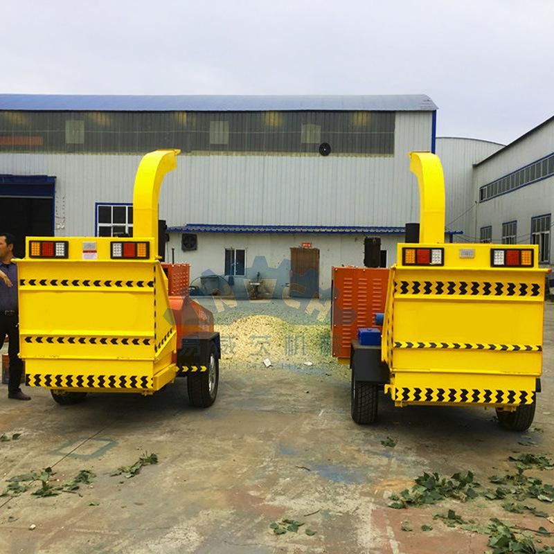 Movable Diesel Engine Wood Chips Machine with Wheel