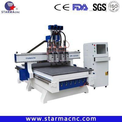 Woodoworking CNC Router with Multi-Head (SM1325H4)