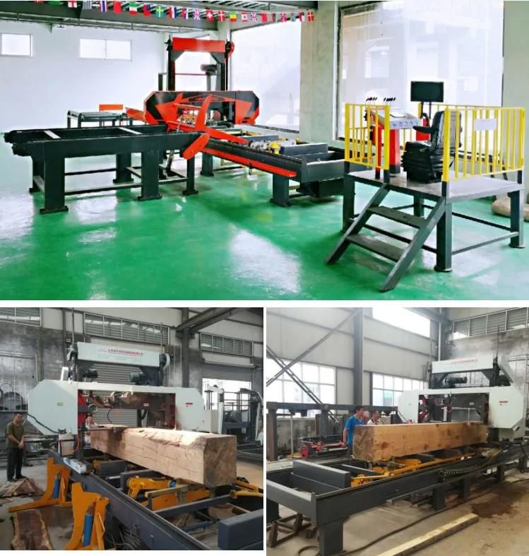 Easy Operate Diesel Portable Horizontal Band Sawmill with Hydraulic Log Loading Arm