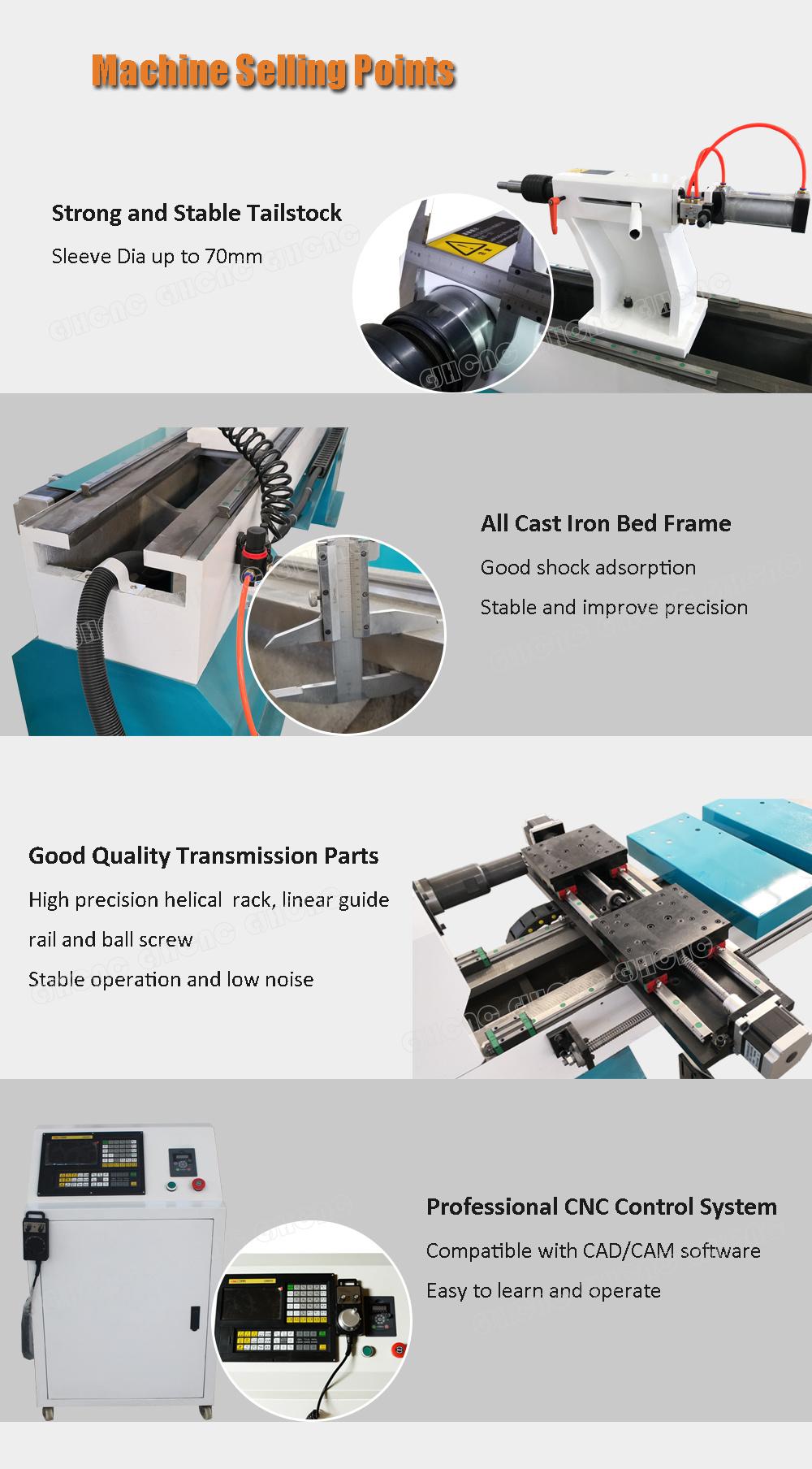 1516 Double Axis 4 Blazes CNC Wood Lathe Machine