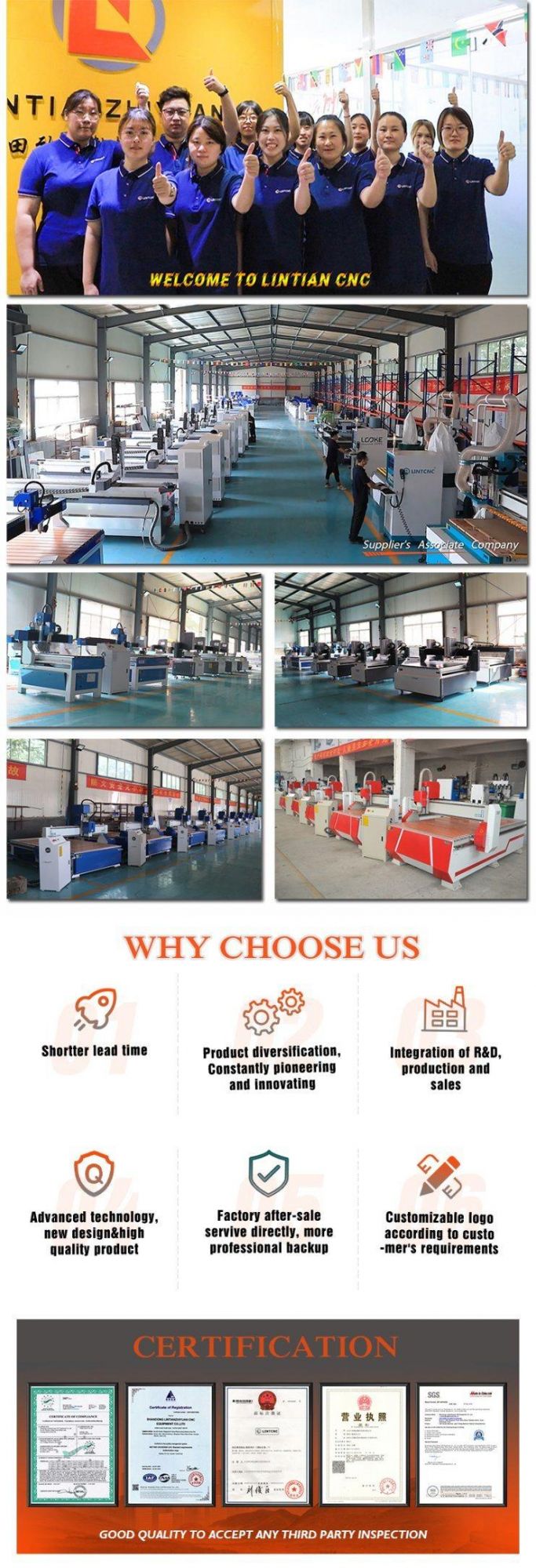 Cheap Price High Spindle Factory Supply 1325 CNC Router Wood Machine 3D Engraving Woodworking Machine 4axis 2030 1325 CNC Router for Cutting Engraving Milling