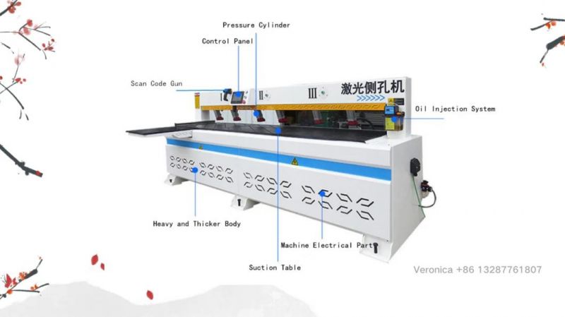 Woodworking Row Drilling Infrared Horizontal Side Hole Machine