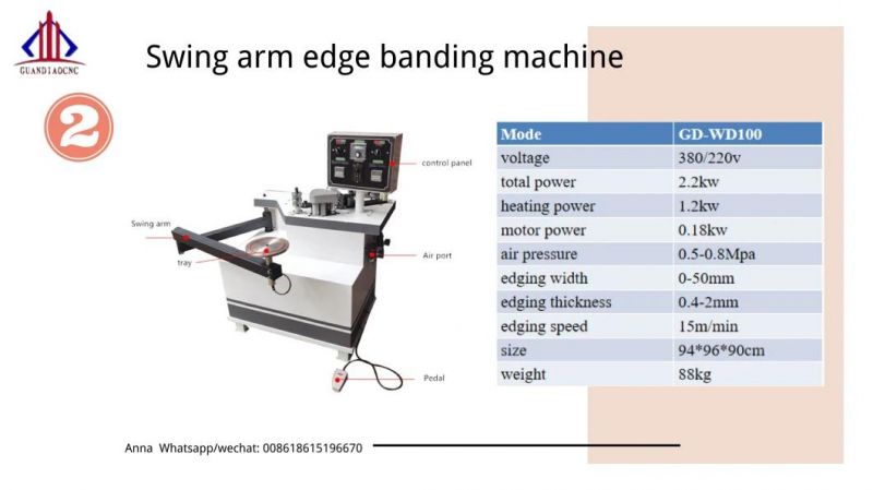 Woodworking CNC Router Machine Home Carptner Edge Banding Machine Portable Gluing Cabinet Door Furniture Curved Straight Line Special-Shaped Small Edge Bander