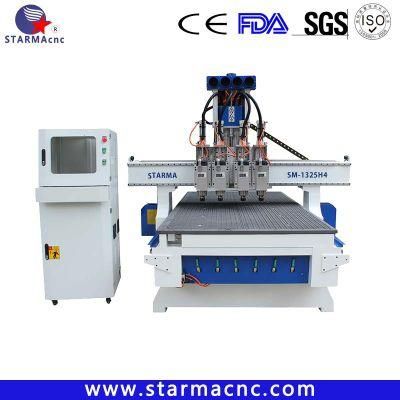 4X8 5X10 Multi Four Spindle Head Woodworking CNC Router