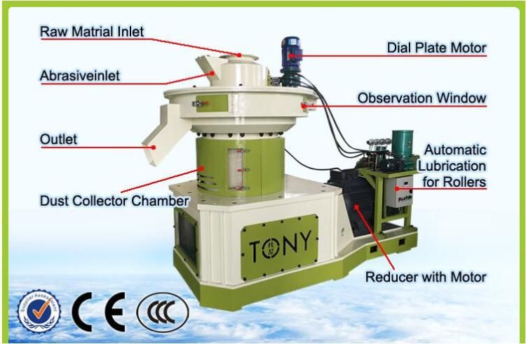 Tony High-Efficiency and Good Service Rubber Wood Sawdust Pellet Pressing Machine Wood Pellet Mill Biomass Pelletizing Machine Chips Pellet Machine Tyj850-II