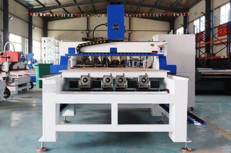 Multi Head 3D Woodworking Machine 4 Axis CNC Router for Wood Table Leg with 1.5kw/2.2kw Spindles