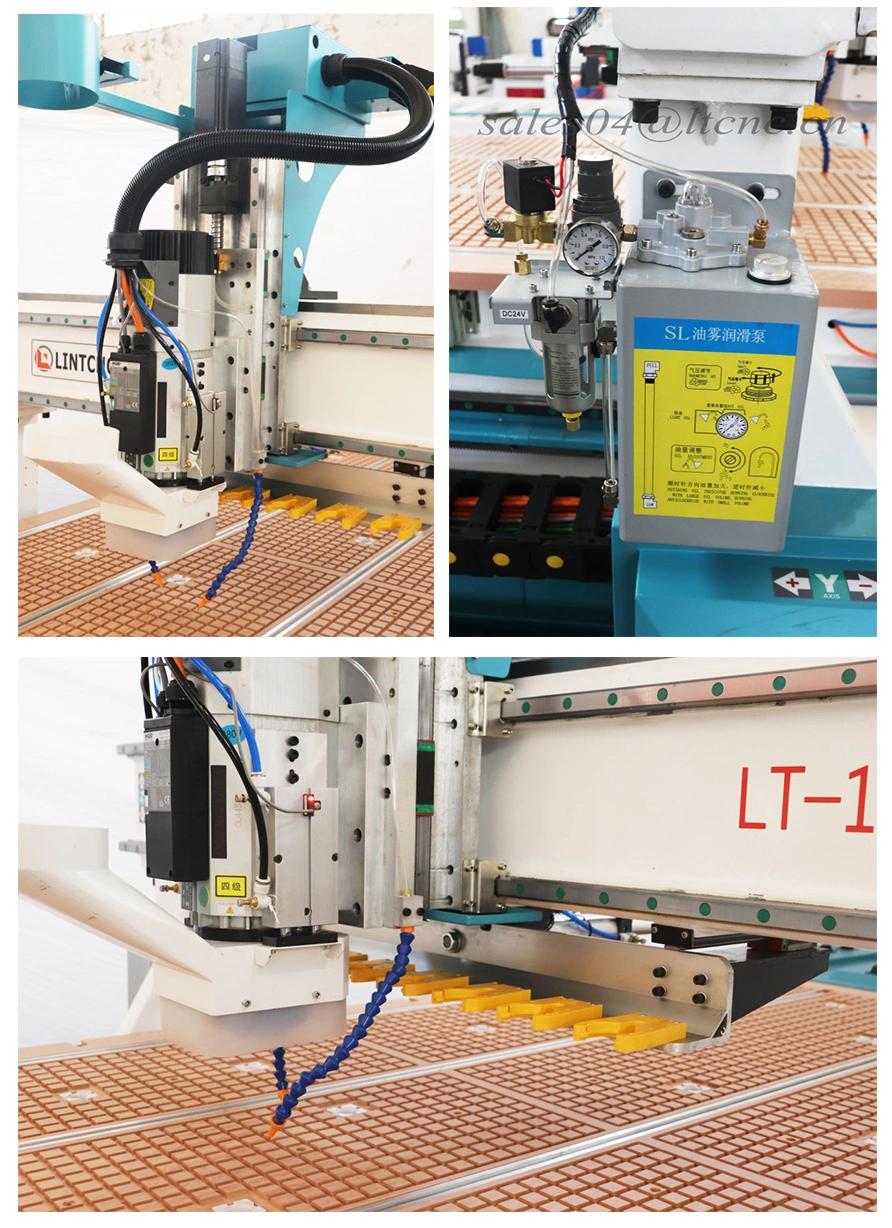 Lintcnc 3 Axis 4 Axis Wood Furniture CNC Router with 1300× 2500mm Atc 1325 Woodworking 3D Engraving and Carving Wooden Cabinet Machine for Sale