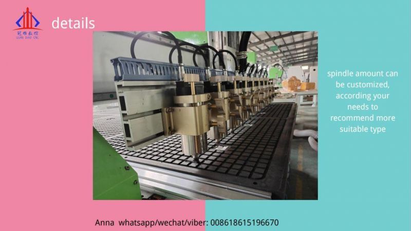 Woodworking Engraving Machine 1325 Multi-Head Embossed Hollow CNC Engraving Machine CNC Multi-Function Cutting MDF Solid Wood Plywood Fiberboard 3D Atc Machine