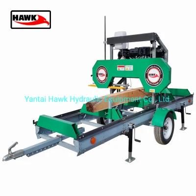 Bandsaw Portable Horizontal Sawmill with 15HP Gasoline Engine