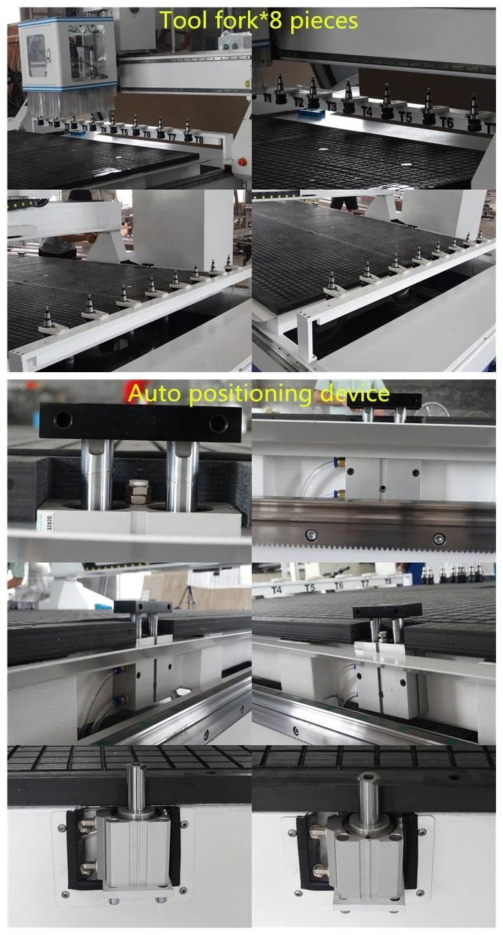 Linear Atc 8 Tools CNC Router 3D Carving 4 Axis CNC Machine for Wood Furniture