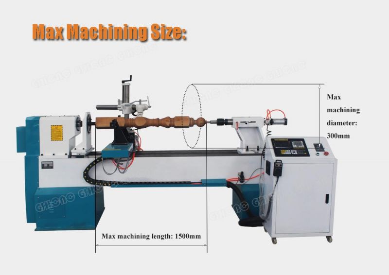 1530 Wood Lathe Machine, CNC Wood Turning Lathe with Engraving