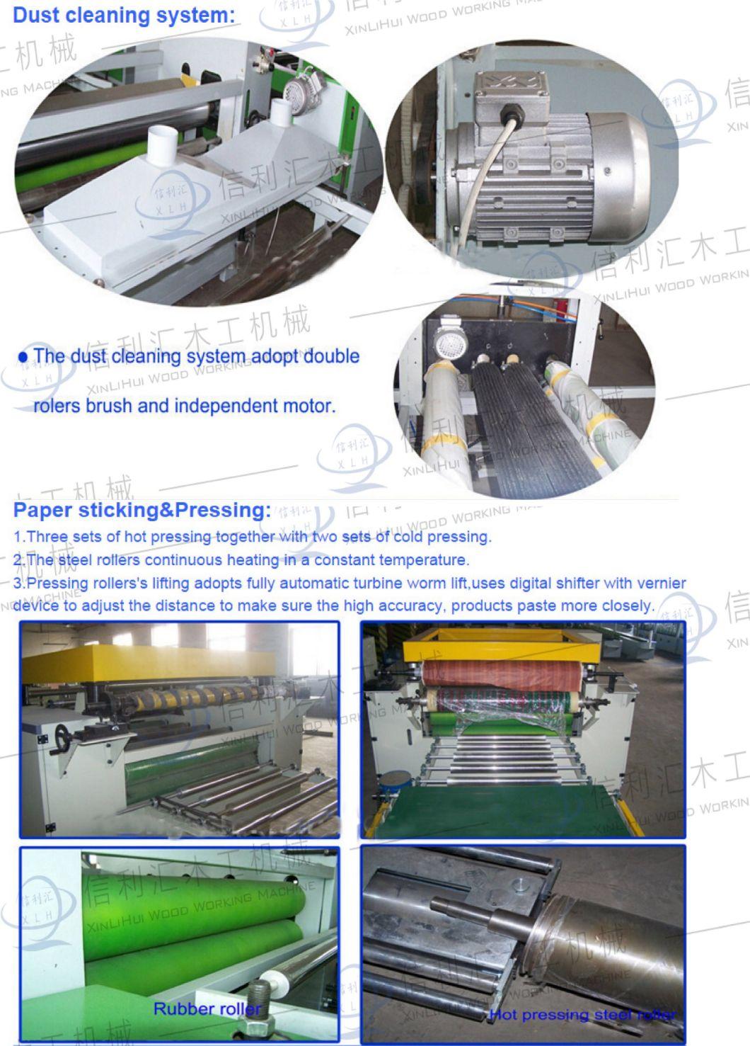 Woodworking Automatic Paper Sticking Line/ Semi-Automatic PVC or Paper Laminating Machine/ PVC Wood Plate Surface Laminating Machine