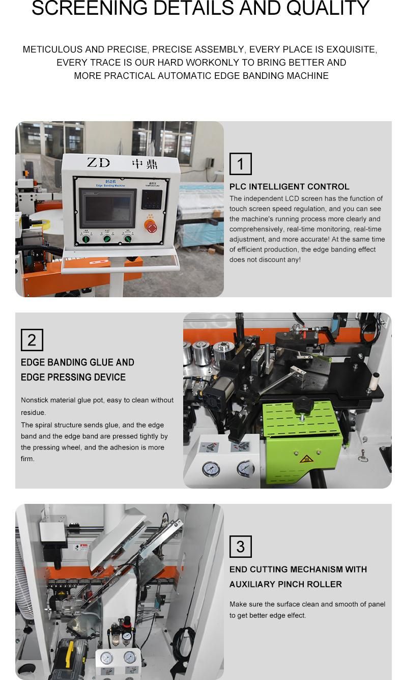 Zd450A Fully Automatic Edge Banding Machine with Corner Rounding Function