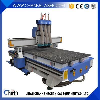 China Supplier 3D Woodworking Advertising 3 Head CNC Router