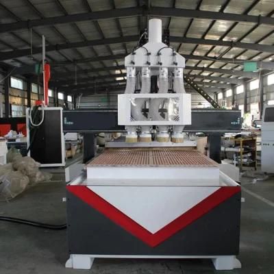 Four Process 3 Axis CNC Router Woodworking Machine for Door Cabinet Carving Cutting