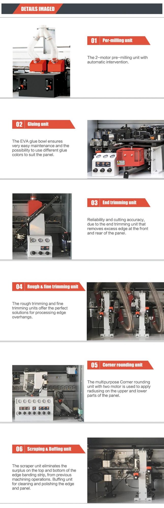 Low Cost Consumption Gluing Straight Line PVC Edge Banding Machine