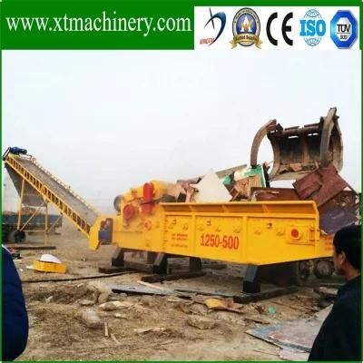 Portable Diesel Engine Conveyor Fold-Able Rice Hull, Corn Biomass Chipper