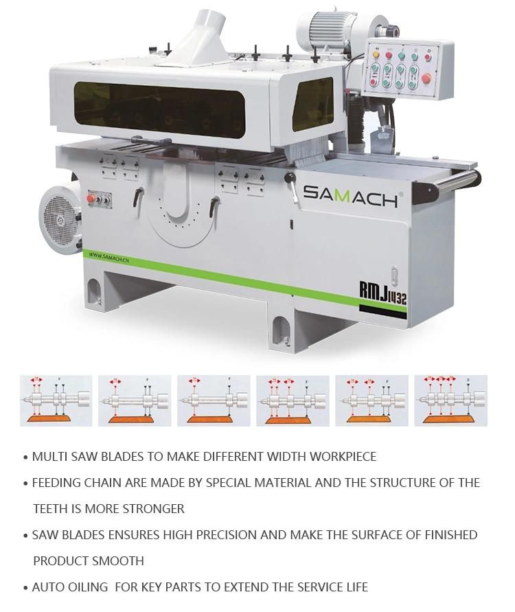 Automatic Woodworking Bottom Shaft Multi Rip Saw