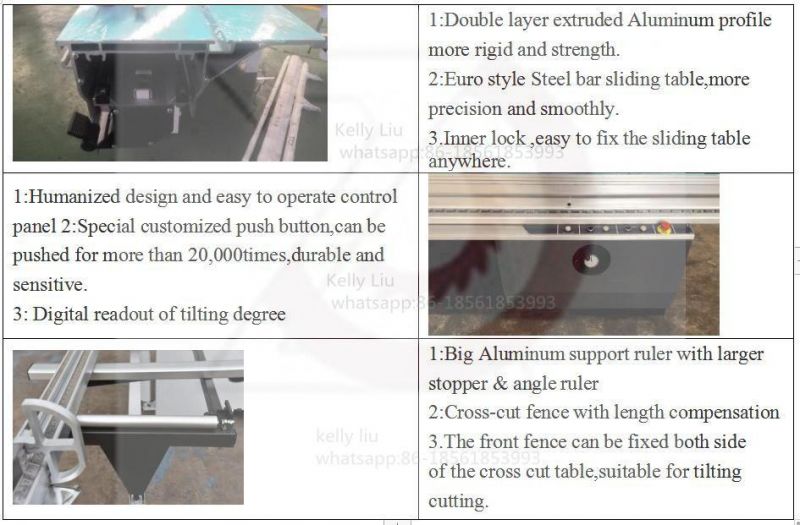 Precision Panel Saw with Heavy Sliding Table with Angle Tilting