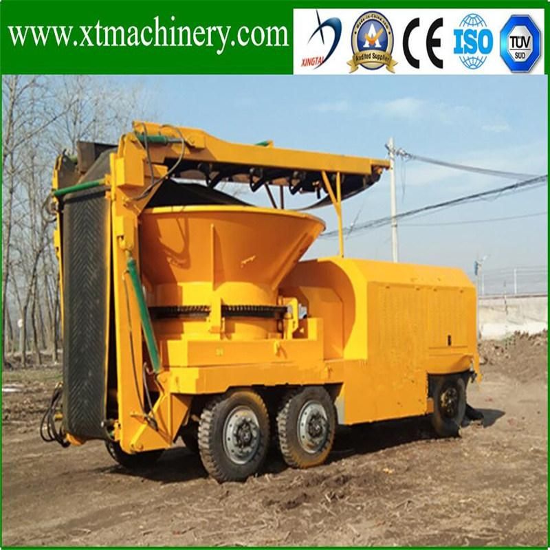 23ton Machine Weight, 20-25tph Capacity, 6PCS Blades Tree Stump Crusher