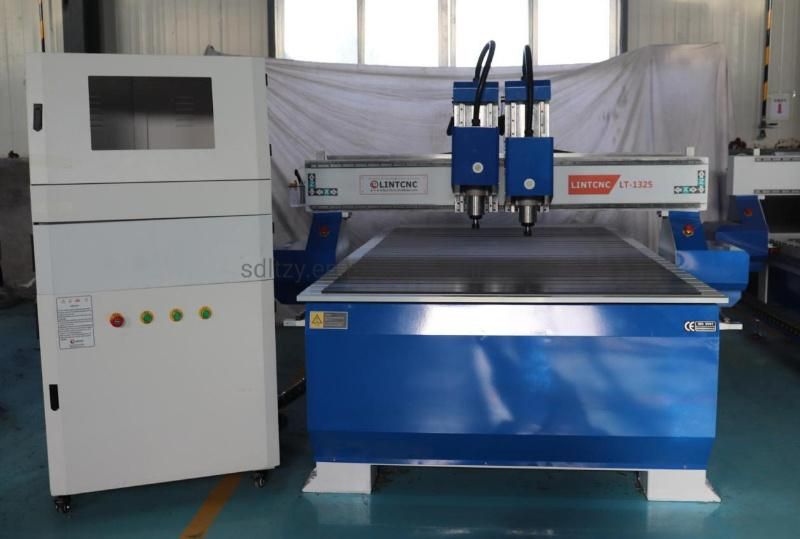 Jinan Double Head CNC Router Wood Cutting Engraving Carving Machine 1325 2030 with 2 Heads 3.0kw Water Cooling Spindle