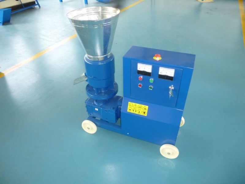 Flat Die Roller Moving Type Reducer Driven Wood Pellet Machine