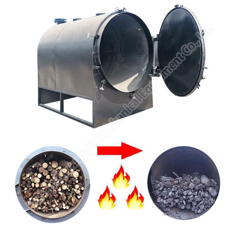 Horizontal Charcoal Making Machine Environmental Protection Bamboo Charcoal Carbonization Furnace Carbon Rotary Airflow Carbonization Furnace