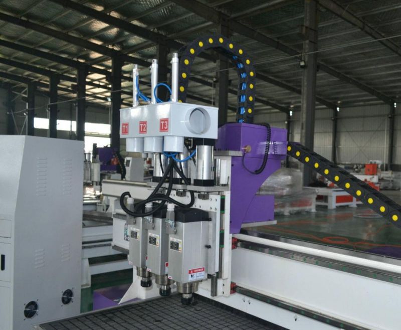 1325-3 Three-Stage Woodworking CNC Router, Auto Tool Change, Multi Spindle, CNC Engraving Machine