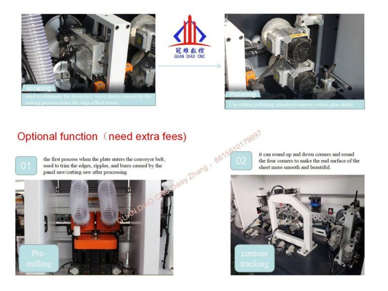 Furniture/Cabinet Edge Banding Machine Automatic Edge Bander with Rough and Fine Pre-Milling