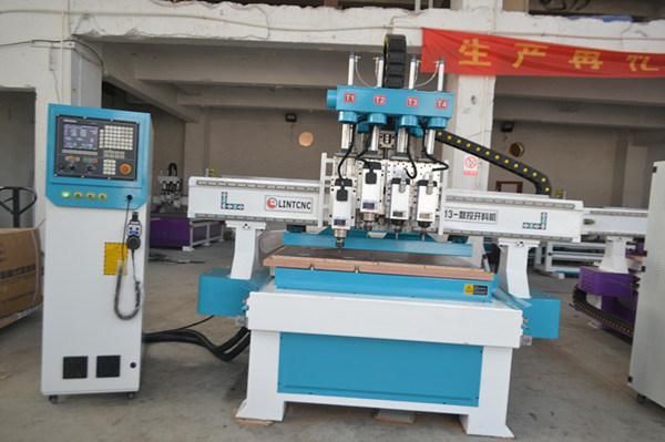 Low Price Sale 1325 CNC Router 3.0kw Three Head Spindle 3D Wood Engraving Machine for Sale