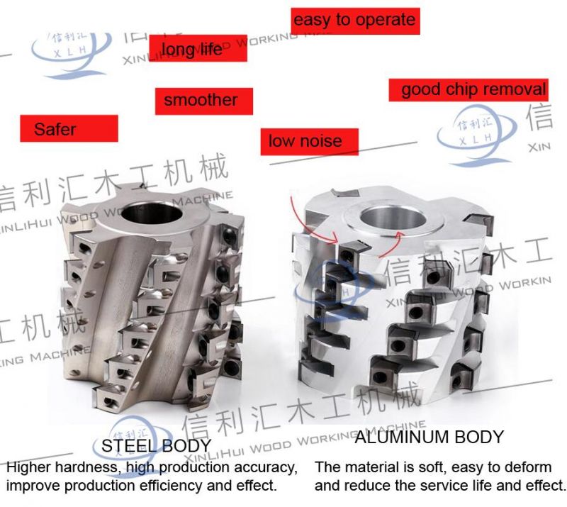 Wood Shaving Machine Cutting Head Knife Planing Spindle Moulder Cutter Helical Planer Carbide Blade Jointer Spiral Cutterhead Industrial Spiral Cutter Head