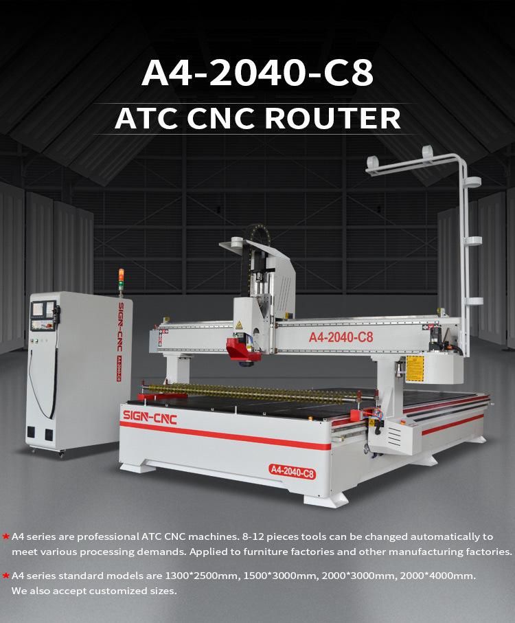 1325/1530/2030/2040/2060 Atc 3D Wood Cutting and Engraving Machine Woodworking CNC Router