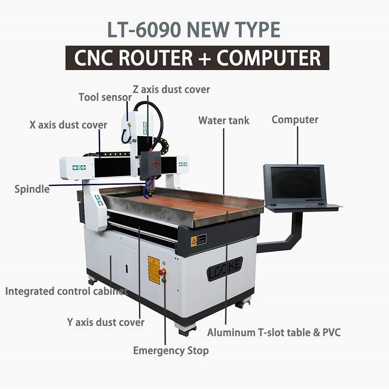 6090 9012 1212 3D Model Machine Mini CNC Router with Computer for Wood, Acrylic, PVC, ABS, MDF, Metal