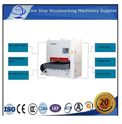 Two Sides/ Double Sides Sanding Belt Sander Woodworking Machine/ Uvpaint/ PU Painting/Wood Plywood Woodworking Sander Machine with Buffing Roller