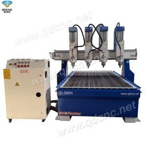 Four Water Cooling Spindle CNC Router with 1300mm*2500mm*300mm Qd-1325-4