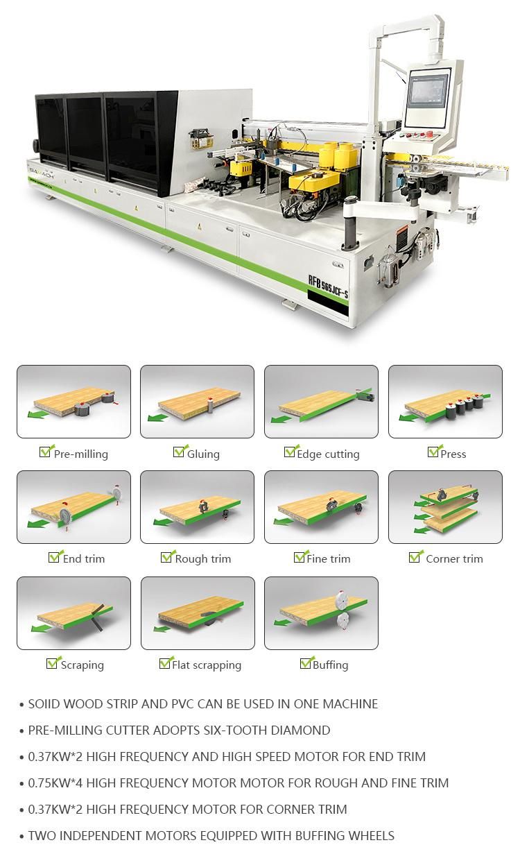 Furniture Making Full Automatic Solid Wood Strip Edge Banding Machine