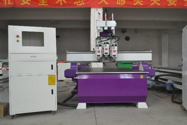 4.5kw Multi-Head Spindle 1300*2500mm Furniture Wood Automatic Tool Change Cutting Engravin 1325 CNC Router Machine  for Sale