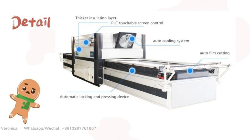 Large-Scale Indoor Composite Door Panel, Paint-Free Door, Automatic High-Power Vacuum Film Suction Machine, PVC Film Blister Film Laminating Machine