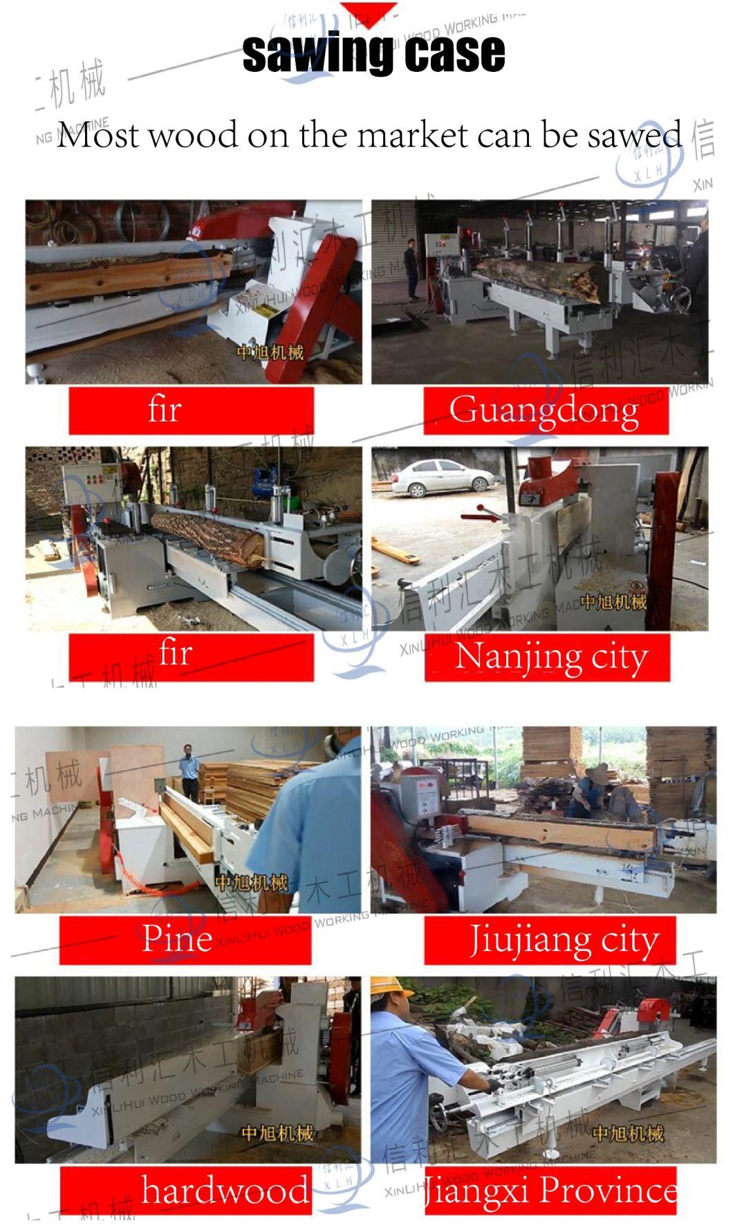 Automatic / Manual Small Logs Wood Cutting Double Blades Circular Table Sawmill for Sale Woodworking Machinery, Wood Machine Two Edging Machinesr Sawing The Log
